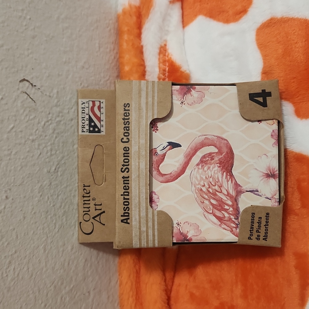 Counter Art Flamingo Stone Coaster Set of 4